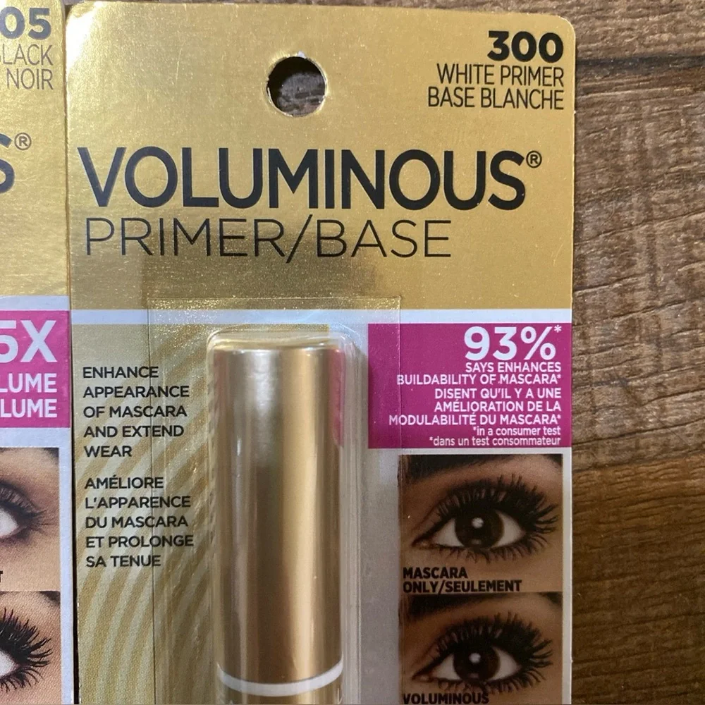 (2) L'Oreal Paris Voluminous Original Mascara, Black 305 (0.28 oz Each) & Primer